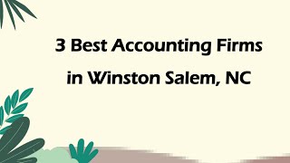 3 Best Accounting Firms in Winston Salem North Carolina 2024  Financial Advisors [upl. by Nagrom768]