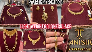 Tanishq Latest Gold Necklace Set Designs Starts At 10Gm  Lightweight 22kt gold Necklace Set Tanishq [upl. by Enneyehc]