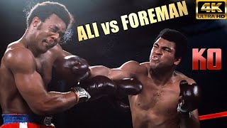 Muhammad Ali vs George Foreman  KNOCKOUT Legendary Fight  4K Ultra HD [upl. by Rahas]