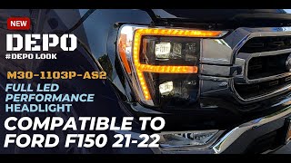 DEPO Full LED Performance Headlamps Compatible to Ford F150 2122 [upl. by Aitnahc]