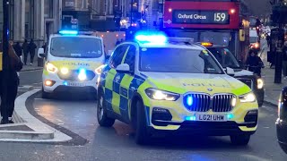 MET Police X5 ARV amp Ford Transit Dog Section van both on lights and sirens [upl. by Camden]