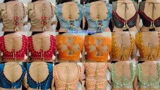 80 Unique latest blouse back neck designs 💯👌👌 backneck blouse designs new trending viralvideo [upl. by Otineb]