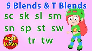 Phonics Songs  Beginning S Blends and T Blends  Rock N Learn [upl. by Lesoj]