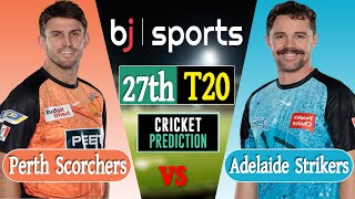 Live Adelaide Strikers vs Perth Scorcherss  ADS vs PRS Live 27th Match T20 Big Bash League [upl. by Renick]