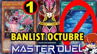 Banlist Master Duel Octubre 2024 Adios SnakeEye Yubel Tearlament Hola Tenpai TeamSetoX YuGiOh [upl. by Nela]