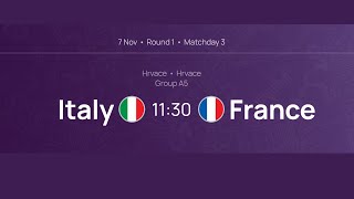 FIFA Womans U17 QUALIFICATIONS FOR EURO 2025 ITALY vs FRANCE 7 NOV 2024 1130 h [upl. by Jempty958]