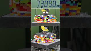 🧱📊 Massive Pile of LEGOs CRUSHED How Strong Are They 💪 hydraulicpress satisfying lego asmr [upl. by Llennehc458]