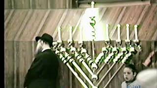 Lighting The Menorah  The Lubavitcher Rebbe  1987 [upl. by Oirevas55]