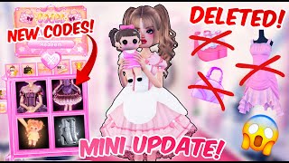 ALL NEW CODES HIDDEN SECRETS and REMOVED ITEMS in DRESS TO IMPRESS MINI UPDATE  Roblox DTI CODE [upl. by Ahsinod680]