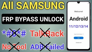 Samsung Frp Bypass Android 111213 2024  Samsung Frp Bypass TalkBack Not Working 100 Fixed [upl. by Anniken]