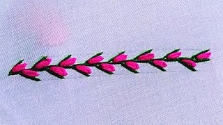 Feather stitch flower Knott 🥀🌾youtubevideotrendingvideo viralvideo featherstitch artandcraft [upl. by Kotz]