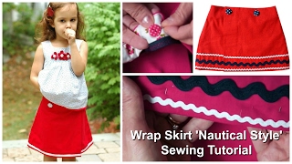 Sailor Style Wrap Skirt  How to sew the Skirt  Sewing Tutorial  Frocks amp Frolics [upl. by Sikko]