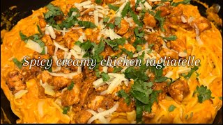 Spicy creamy chicken tagliatelle  pasta recipe  recipes for family  marrymechicken [upl. by Eilerua56]