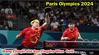 Wang Chuqin and Sun Yingsha Wins Gold Medal at Paris Olympics 2024 [upl. by Bibbye]