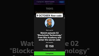 Bits Secret code 9 October  Bits episode 2 Blockchain technology code Today New bits YouTube answer [upl. by Hebert]