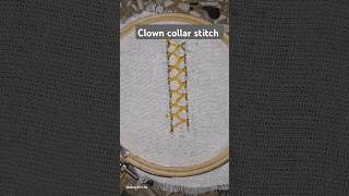 Clown collar running stitch embroidery embroiderystitch handembroidery subscribe [upl. by Elmira738]