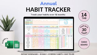 Annual Habit Tracker Tutorial  Daily Habit Planner  Weekly Goal Planner  Track Your Goal amp Habit [upl. by Anialad565]