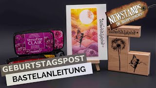 Geburtstagskarte quotGeburtstagspostquot Bastelanleitung mit Papier und Stempeln  Karte basteln Tutorial [upl. by Arvind]