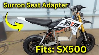 Razor SX500 Surron Seat Adapter Install  Fairing Brace [upl. by Aleacim]