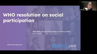 PEOF 2024 Virtual Session Catalyzing Change Using the WHO Resolution on Social Participation [upl. by Inverson]