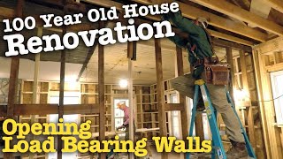 Load Bearing Wall LVL Beam Install  100 Year Old House Renovation 6 [upl. by Layney]