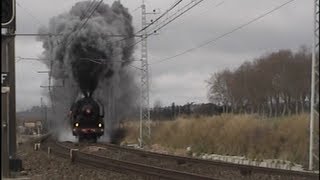 Passage du Train à vapeur Enorme fuméele 19 12 2010 avant Villefranche de lauraguais 31 [upl. by Fariss]