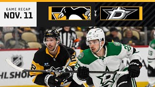 GAME RECAP Penguins vs Stars 111124  Beauvillier Scores Against Dallas [upl. by Nomrej]