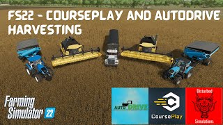 FS22  Autodrive and Courseplay Beta  Harvesting [upl. by Linetta294]