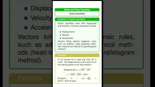 Scalar and Vector Quantities physics exam motion kinematics Scalar vector [upl. by Einnij]