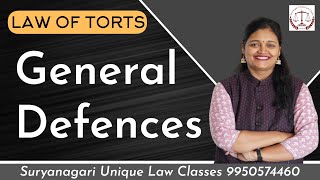 Tort  General Defences for LLB student Djs BJS UPJS OJS  WJS and also ADJ exam [upl. by Adrell]