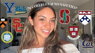 COLLEGE DECISION REACTIONS Stanford Harvard Ivies UCs amp NO SAFETIES [upl. by Haelahk]