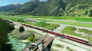 MSFS  Ulrichen Airport with Glacier Express  LSMC [upl. by Knudson302]