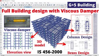 Building design with viscous dampers by using ETABS software  civil engineering  structural [upl. by Lonni627]