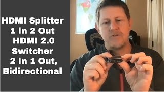 REVIEW HDMI Bidirectional 2 to 1 and 1 to 2 SplitterSwitch for 1080P 4k 60Hz and 3D [upl. by Liagaba]