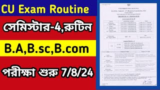 CU semester 4 exam routine 2024  CU 4th semester exam routine 2024  4th semester exam date 2024 [upl. by Halivah]