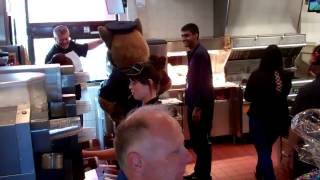 SAANICH POLICE MASCOT ACE VISITS McDONALDS ON McHAPPY DAY [upl. by Nairad815]