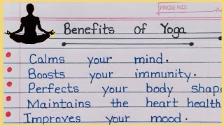 Benefits of Yoga ll Uses of Yoga bindiyacalligraphy✍️ [upl. by Tiebout]