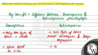 Differentiate between homosporous and heterosporous pteridophytes with example [upl. by Kablesh648]