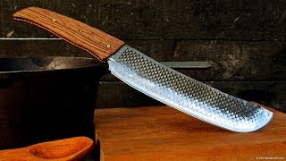 quotKitchen Machetequot Knife Forged from a Farriers Rasp [upl. by Carmina]