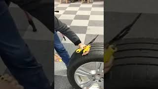 tire test puncture tire automobile mechanic engineering viralshort youtubeshorts [upl. by Binette944]