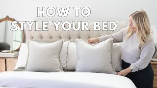 HOW TO STYLE A BED LIKE A DESIGNER  How To Make Your Bed Like a Luxury Hotel  Bedding Essentials [upl. by Iand968]