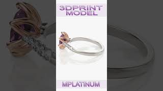 RENDER VIDEO Oval Tulip Solitaire Ring 3Dprint model vray rhino3d diamondring 3djewelry cad [upl. by Namie]