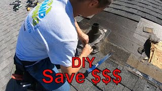 DIY Roof Leak and Pipe Boot Flashing Repair Its not hard [upl. by Nitnilc845]