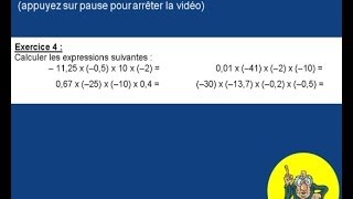 opérations sur les nombres relatifs 4 4ème [upl. by Nowad]