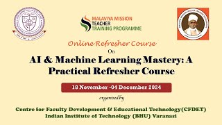 Online Refresher Course on AI amp Machine Learning Mastery  CFDET IIT BHU Varanasi  22 Nov 2024 [upl. by Evangeline]