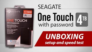 Seagate One Touch 4TB with Password Unboxing Setup and Speed Test [upl. by Gresham747]