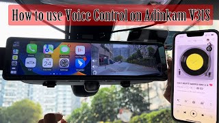 How to use Voice Control on V31S1026quot Rear Mirror with Wireless Carplay amp Android Auto amp Dash Cam [upl. by Ahola]