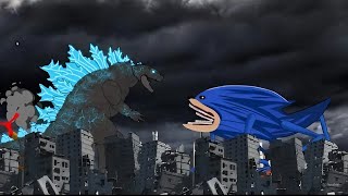 Shin Sonic Tapes Godzila VS Infected Sky  Animation Drawing Cartoon 2 [upl. by Cirle]