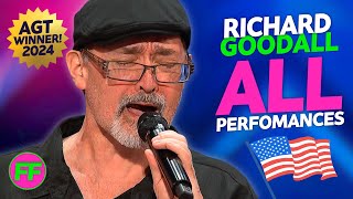 AGT 2024 WINNER Janitor Richard Goodall  ALL Performances on Americas Got Talent [upl. by Matthew]