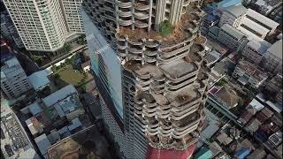 Ghost Tower From the Air Sathorn Unique Tower [upl. by Kleon30]